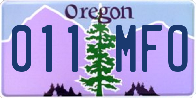 OR license plate 011MFO