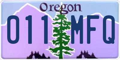 OR license plate 011MFQ