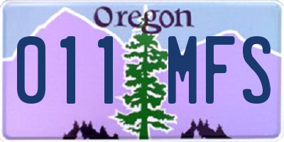 OR license plate 011MFS