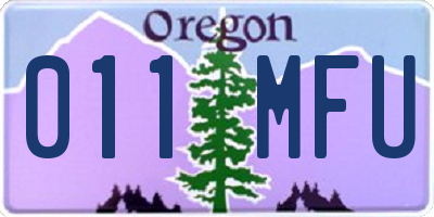 OR license plate 011MFU