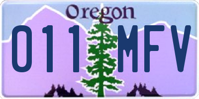OR license plate 011MFV