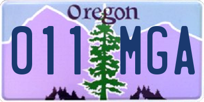 OR license plate 011MGA