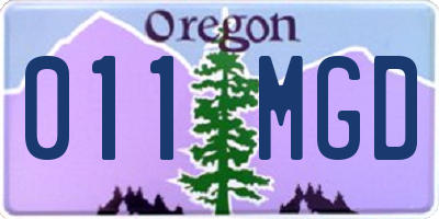 OR license plate 011MGD