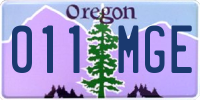OR license plate 011MGE