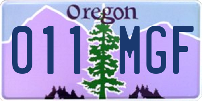 OR license plate 011MGF