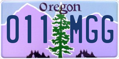 OR license plate 011MGG