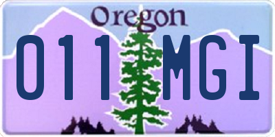 OR license plate 011MGI