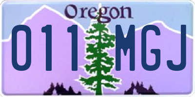 OR license plate 011MGJ
