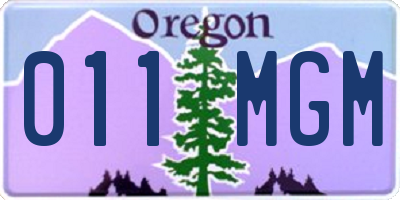 OR license plate 011MGM
