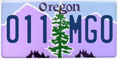 OR license plate 011MGO