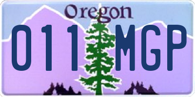 OR license plate 011MGP
