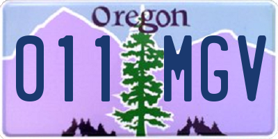 OR license plate 011MGV