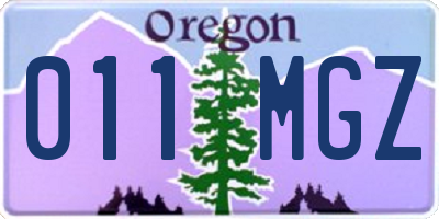 OR license plate 011MGZ