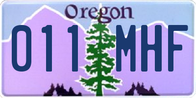 OR license plate 011MHF