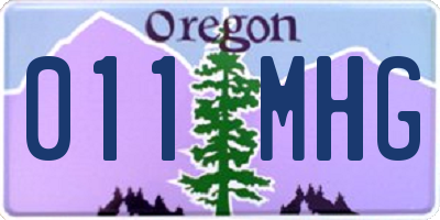 OR license plate 011MHG