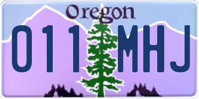 OR license plate 011MHJ