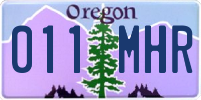 OR license plate 011MHR