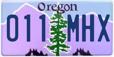 OR license plate 011MHX