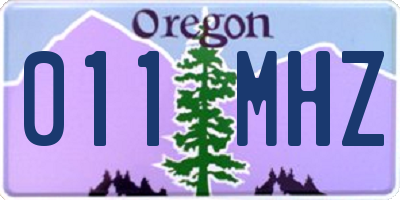 OR license plate 011MHZ