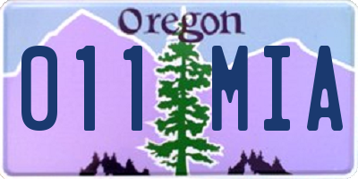 OR license plate 011MIA