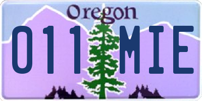 OR license plate 011MIE