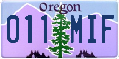 OR license plate 011MIF