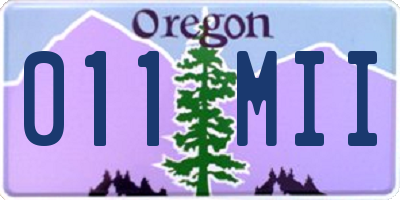 OR license plate 011MII
