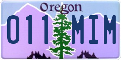 OR license plate 011MIM
