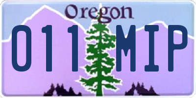 OR license plate 011MIP