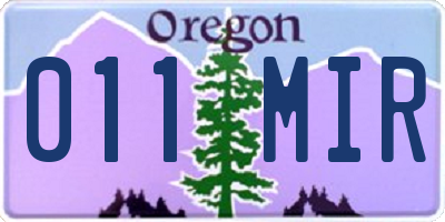 OR license plate 011MIR