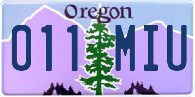 OR license plate 011MIU