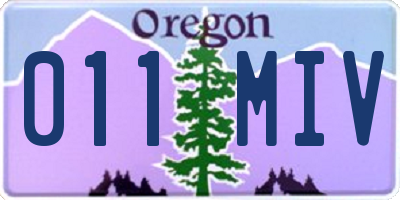OR license plate 011MIV