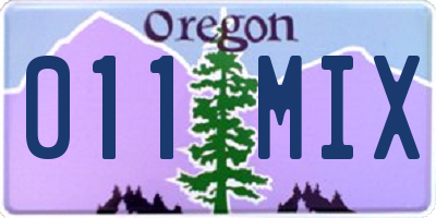 OR license plate 011MIX
