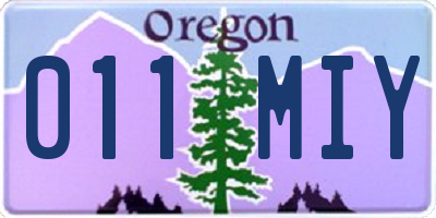 OR license plate 011MIY