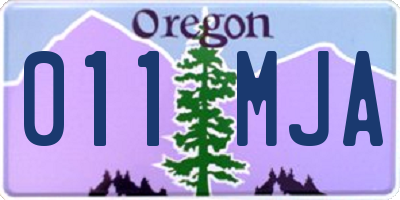 OR license plate 011MJA