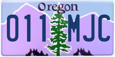 OR license plate 011MJC