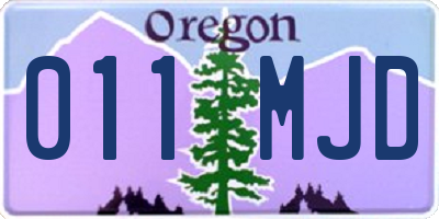 OR license plate 011MJD