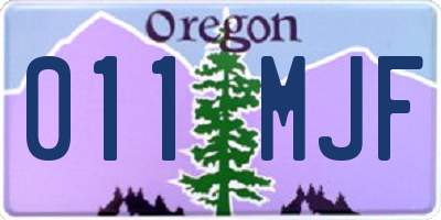 OR license plate 011MJF