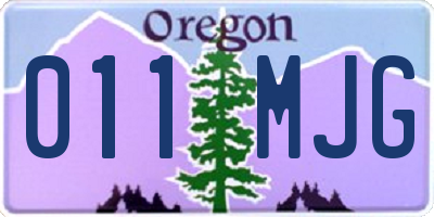OR license plate 011MJG