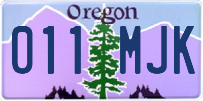 OR license plate 011MJK