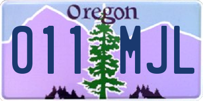 OR license plate 011MJL