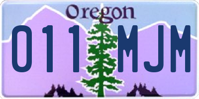 OR license plate 011MJM