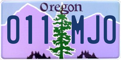 OR license plate 011MJO
