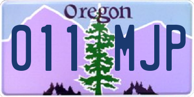 OR license plate 011MJP