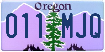 OR license plate 011MJQ