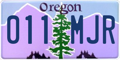 OR license plate 011MJR