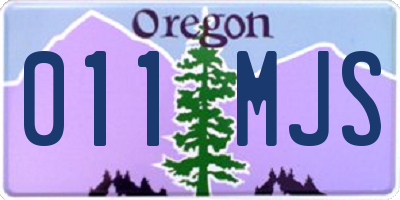OR license plate 011MJS