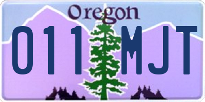 OR license plate 011MJT