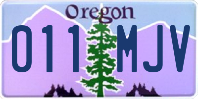 OR license plate 011MJV