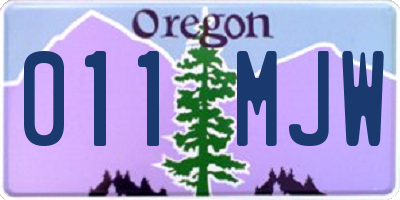 OR license plate 011MJW